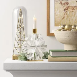 11.75" Battery Operated Lit Christmas Tree Decorative Cloche - Wondershop™