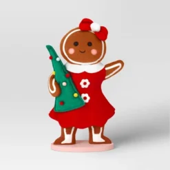 17.25" Fabric Gingerbread Woman Holding Tree Decorative Sculpture - Wondershop™ Brown -Wondershop GUEST 0f8a07a6 9c0b 4bb8 a770 66c4ad8ae127