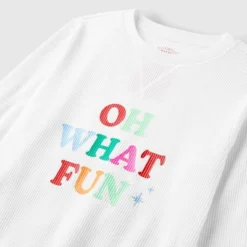 Kids' Striped Oh What Fun Matching Family Thermal Pajama Set - Wondershop™ -Wondershop GUEST 134e98ed 2773 46c2 a314 5b31cb982047