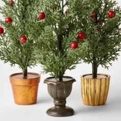 3pc Decorative Potted Faux Greenery Tree - Wondershop™