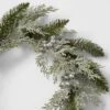 22" Glittered Cedar Artificial Christmas Wreath With Metallic Silver Berries - Wondershop™
