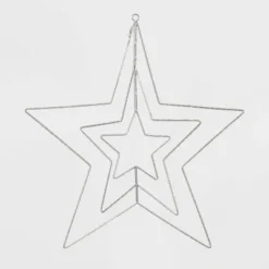 22.5" 287ct LED 3D Silver Star Dewdrop Christmas String Lights Warm White With Silver Wire - Wondershop™ -Wondershop GUEST 1bfcab22 5002 4bad 8f5c bae8b2d55107