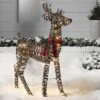 LED 45" Faux Rattan Buck Christmas Novelty Sculpture Light Warm White - Wondershop™