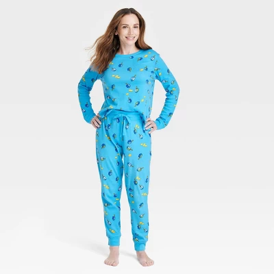 Women's Hanukkah Matching Family Pajama Set - Blue 3 Women's Hanukkah Matching Family Pajama Set - Blue - Image 3