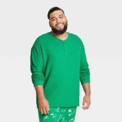 Men's Matching Family Thermal Pajama Button-Down Shirt - Wondershop™ Green -Wondershop GUEST 23926dd1 90de 4db2 a1d6 603cd8d9e7b4