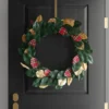 28" Mixed Leaves Artificial Christmas Wreath Green/Plaid/Gold - Wondershop™