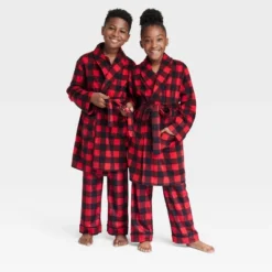 Kids' Buffalo Check Matching Family Robe - Wondershop™ Red -Wondershop GUEST 285a70cf 1c28 4801 bf13 be368c884d1c