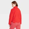 Women's Faux Shearling Matching Family Half Zip Pullover - Wondershop™ Red