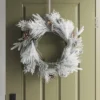 22" Flocked Mixed Greenery With Pinecones Artificial Christmas Wreath - Wondershop™
