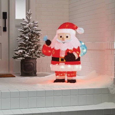 32" Tinsel Santa Christmas Novelty Sculpture Light With 4 Interchangeable Faces - Wondershop™ 4 32" Tinsel Santa Christmas Novelty Sculpture Light With 4 Interchangeable Faces - Wondershop™ - Image 4