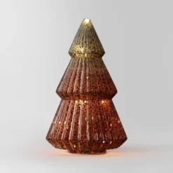 10.25" Battery Operated Lit Glass Christmas Tree Figurine - Wondershop™ -Wondershop GUEST 3888b836 b4b1 434b 89fc f6474578f96a