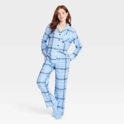 Women's Plaid Flannel Matching Family Pajama Set - Wondershop™ Blue -Wondershop GUEST 402541ba bf26 4337 9c6c c93207c6a3ca