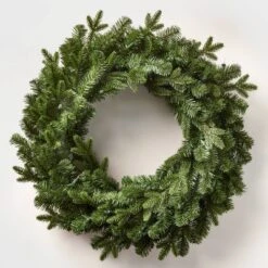 28in Prelit Artificial Christmas Wreath Natural Clear Lights - Wondershop™