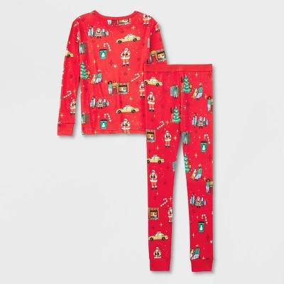 Kids' Holiday City Matching Family Pajama Set - Wondershop™ With Frances Marina Smith Red 2 Kids' Holiday City Matching Family Pajama Set - Wondershop™ With Frances Marina Smith Red - Image 2