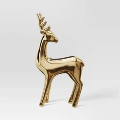14.75" Plated Ceramic Standing Reindeer Animal Sculpture - Wondershop™ Gold -Wondershop GUEST 51f18af2 9cdb 4f87 ae61 3e95a8d36783