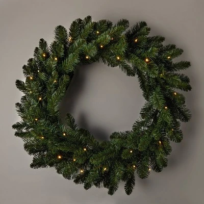 28" Pre-lit Battery Operated Artificial Christmas Wreath LED Dual Color Lights - Wondershop™ 2 28" Pre-lit Battery Operated Artificial Christmas Wreath LED Dual Color Lights - Wondershop™ - Image 2
