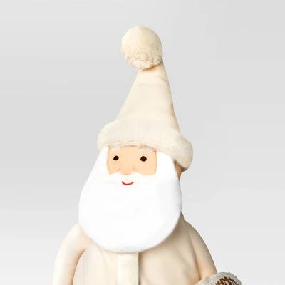 22.5" Fabric Santa Sculpture With Pinecone Wreath - Wondershop™ 2 22.5" Fabric Santa Sculpture With Pinecone Wreath - Wondershop™ - Image 2