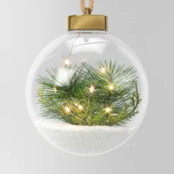 Battery Operated LED Globe With Faux Greenery Christmas Novelty Sculpture Light Warm White - Wondershop™ 7 Battery Operated LED Globe With Faux Greenery Christmas Novelty Sculpture Light Warm White - Wondershop™ -Wondershop GUEST 62c6e4d6 d0b3 413b a83e ea8f919a5aad