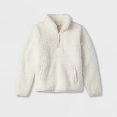 Kids' Faux Shearling Matching Family Half Zip-Up Pullover - Wondershop™ White 1 Kids' Faux Shearling Matching Family Half Zip-Up Pullover - Wondershop™ White