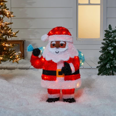 32" Tinsel Santa Christmas Novelty Sculpture Light With 4 Interchangeable Faces - Wondershop™ 1 32" Tinsel Santa Christmas Novelty Sculpture Light With 4 Interchangeable Faces - Wondershop™