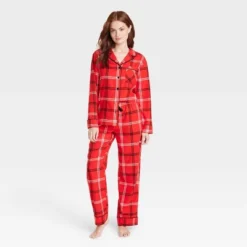 Women's Plaid Flannel Matching Family Pajama Set - Wondershop™ Red -Wondershop GUEST 816a4552 ff20 4822 8528 5aebe5e5a08b