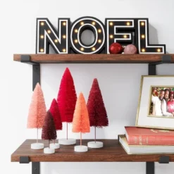 16"x4.75" Battery Operated Lit Wood 'Noel' Tabletop Sign - Wondershop™ Black