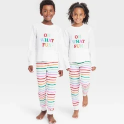 Kids' Striped Oh What Fun Matching Family Thermal Pajama Set - Wondershop™ -Wondershop GUEST 93b466a0 9b65 4bfc ab32 168bb3df9d26