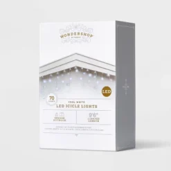 70ct LED Christmas Icicle Lights Cool White With White Wire - Wondershop™ 6 70ct LED Christmas Icicle Lights Cool White With White Wire - Wondershop™ -Wondershop GUEST 977853e4 a029 4f1b 84ad 140a6c9b00fc