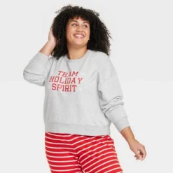 Women's Team Holiday Spirit Matching Family Sweatshirt - Wondershop™ Gray -Wondershop GUEST a151ac54 e5bc 4067 abf4 8de36999f274