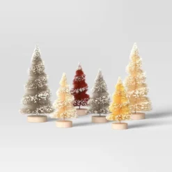 10pc Battery Operated Ceramic Christmas Village Set With Bottle Brush Trees - Wondershop™ White/Tan -Wondershop GUEST a4b83105 129d 49b9 9b5c 9b8e80173d6b