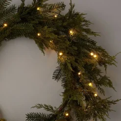 28" Pre-lit Mixed Greenery Artificial Christmas Wreath LED Warm White Lights - Wondershop™ -Wondershop GUEST a4c79b66 ab82 4097 b0d6 3a56a1f6eac1