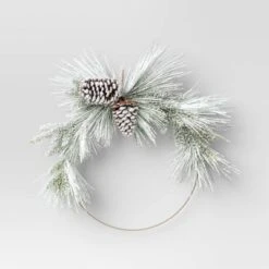 22" Pre-lit Flocked Mixed Pine With Glittered Pinecones Gold Hoop Artificial Christmas Wreath Warm White Lights - Wondershop™ 5 22" Pre-lit Flocked Mixed Pine With Glittered Pinecones Gold Hoop Artificial Christmas Wreath Warm White Lights - Wondershop™ -Wondershop GUEST ac2ba340 9955 430b b003 856e440300a7