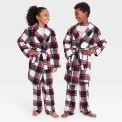 Kids' Buffalo Check Matching Family Robe - Wondershop™ Black -Wondershop GUEST ae0c3c99 3726 450b ab80 5395d668325b