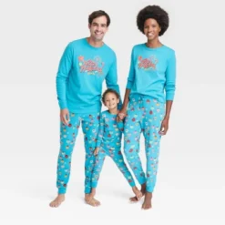 Kids' Feliz Navidad Matching Family Pajama Set - Wondershop™ With Dia Pacheco Blue -Wondershop GUEST b1030d61 f317 4d41 ae1a c600e7f58759 2