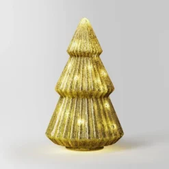 10.25" Battery Operated Lit Glass Christmas Tree Figurine - Wondershop™ -Wondershop GUEST b328e3b1 f6ef 4a87 9ffe d0419e1e7255