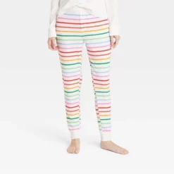 Women's Striped Matching Family Thermal Pajama Pants - Wondershop™ Cream -Wondershop GUEST b47400d3 8f93 415b ad45 2bf75faa293b