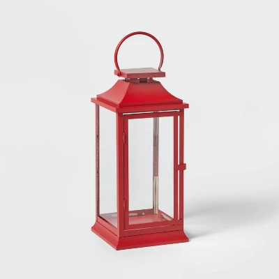 17" Decorative Metal Christmas Lantern Red - Wondershop™ 1 17" Decorative Metal Christmas Lantern Red - Wondershop™