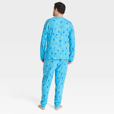 Men's Hanukkah Matching Family Pajama Set - Blue 1 Men's Hanukkah Matching Family Pajama Set - Blue