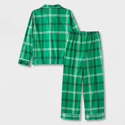Kids' Plaid Matching Family Pajama Set - Wondershop™ Green 2 Kids' Plaid Matching Family Pajama Set - Wondershop™ Green - Image 2
