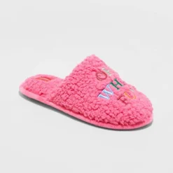 Women's Holiday Oh What Fun! Scuff Slippers - Wondershop™ Pink -Wondershop GUEST c3347ddd 2fa9 4eec 9c3c e1212d5d8541