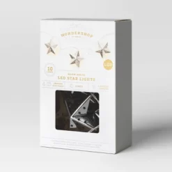 10ct LED Battery Operated Silver Star Christmas Novelty String Lights Warm White - Wondershop™ -Wondershop GUEST cdeea9b1 2a93 4279 919a d8f8bd33f403