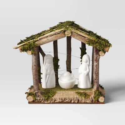 4pc Battery Operated Lit Wood Nativity Scene Figurine Set - Wondershop™ 2 4pc Battery Operated Lit Wood Nativity Scene Figurine Set - Wondershop™ - Image 2
