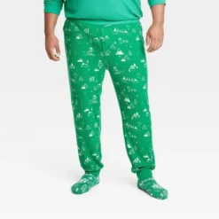Men's Ski Scene Matching Family Thermal Pajama Pants - Wondershop™ Green -Wondershop GUEST d5cef9a7 0ab8 4f83 a0d7 463be6a23575