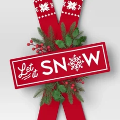 Metal Skis 'Let It Snow' Wall Décor Red/White - Wondershop™ -Wondershop GUEST e4229510 c890 4e8f afb9 1ebbb828811c