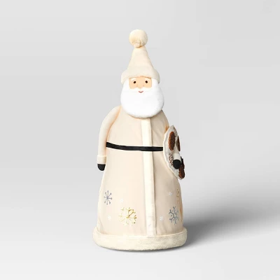 22.5" Fabric Santa Sculpture With Pinecone Wreath - Wondershop™ 3 22.5" Fabric Santa Sculpture With Pinecone Wreath - Wondershop™ - Image 3