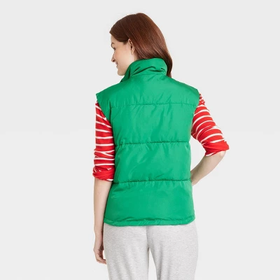 Women's Matching Family Puffer Vest - Wondershop™ Green 1 Women's Matching Family Puffer Vest - Wondershop™ Green