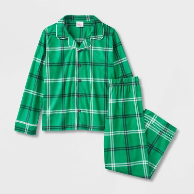 Kids' Plaid Matching Family Pajama Set - Wondershop™ Green 1 Kids' Plaid Matching Family Pajama Set - Wondershop™ Green